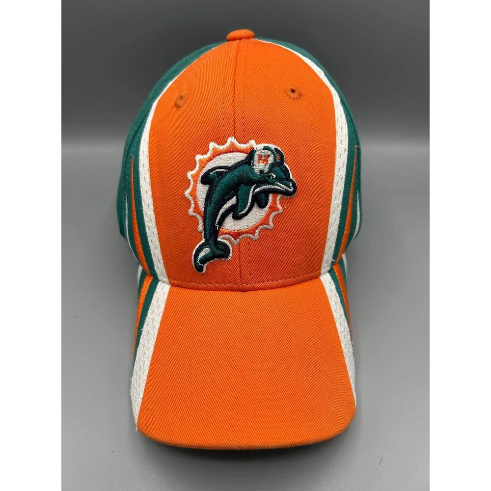 Miami Dolphins Hat Youth Orange Embroidered NFL Reebok‎ Strap Back Cap Cotton